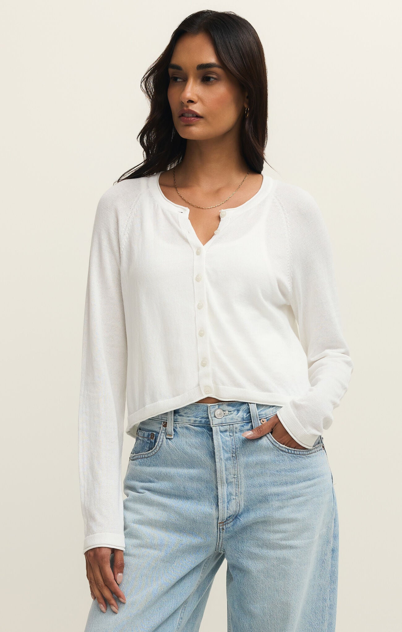 Z Supply Perfect Layer Cardigan - White