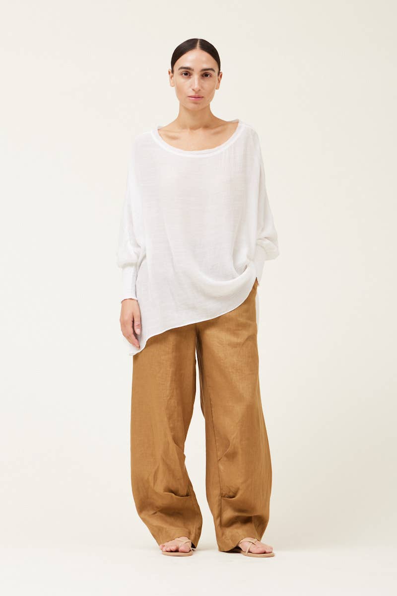 SMOCKED SLEEVE BLOUSE