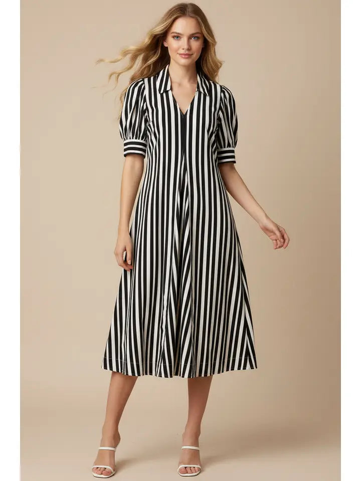 The Monroe Stripe Midi Dress