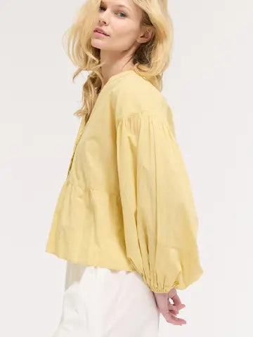 Daffodil Panel Balloon Sleeve Blouse