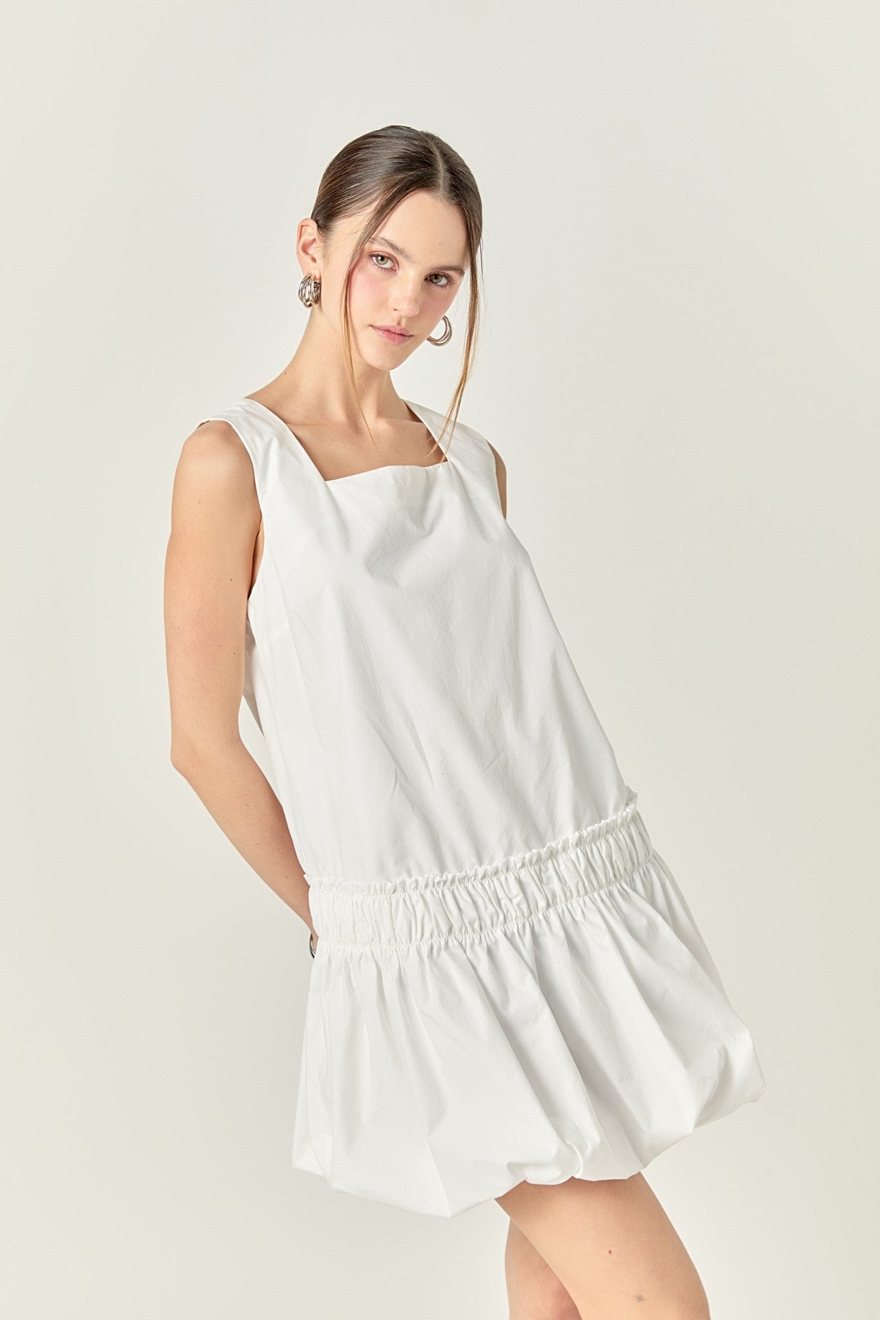 Shirring Detailed Sleeveless Dress