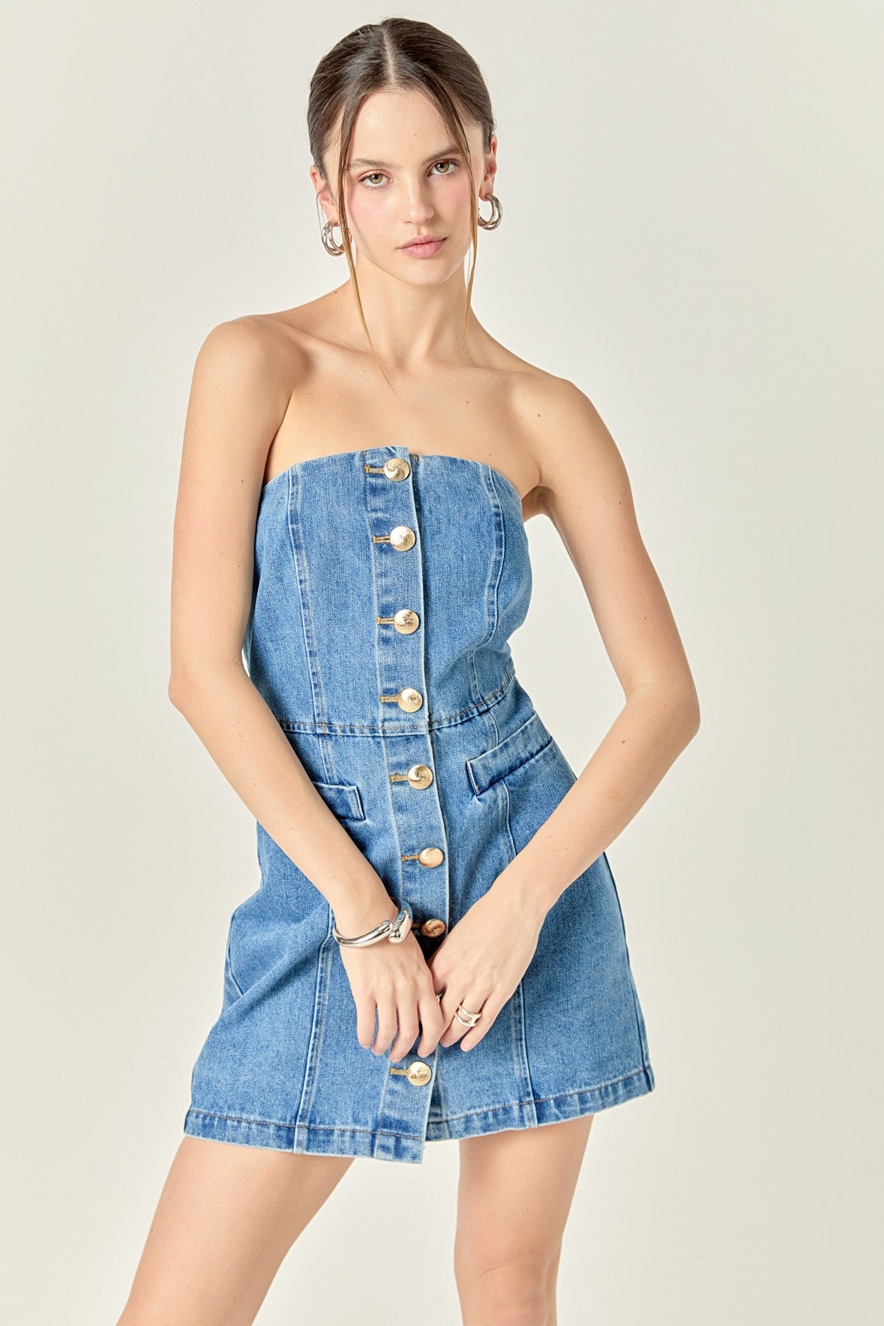 Denim Tube Mini Dress