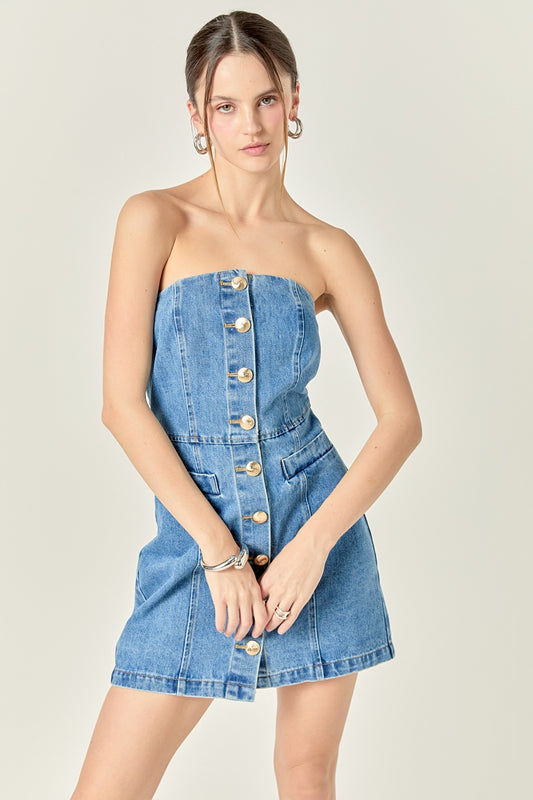 Denim Tube Mini Dress