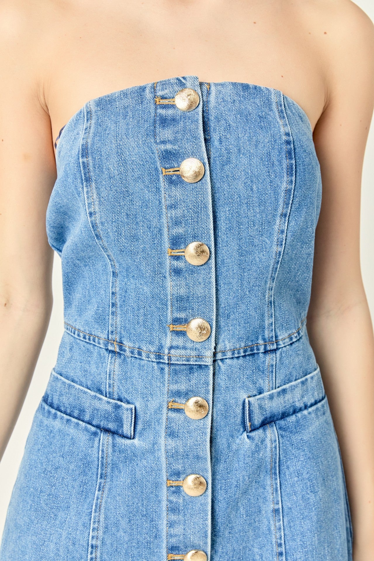 Denim Tube Mini Dress