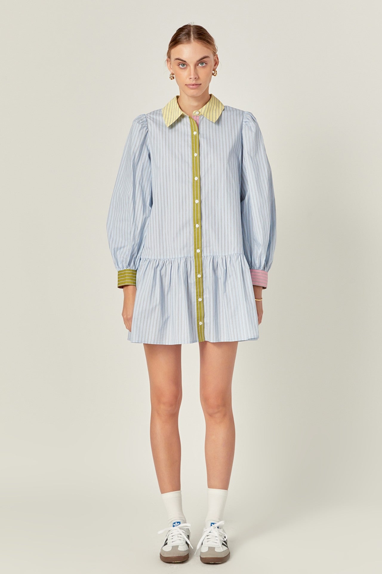 Color Block Stripe Mini Dress
