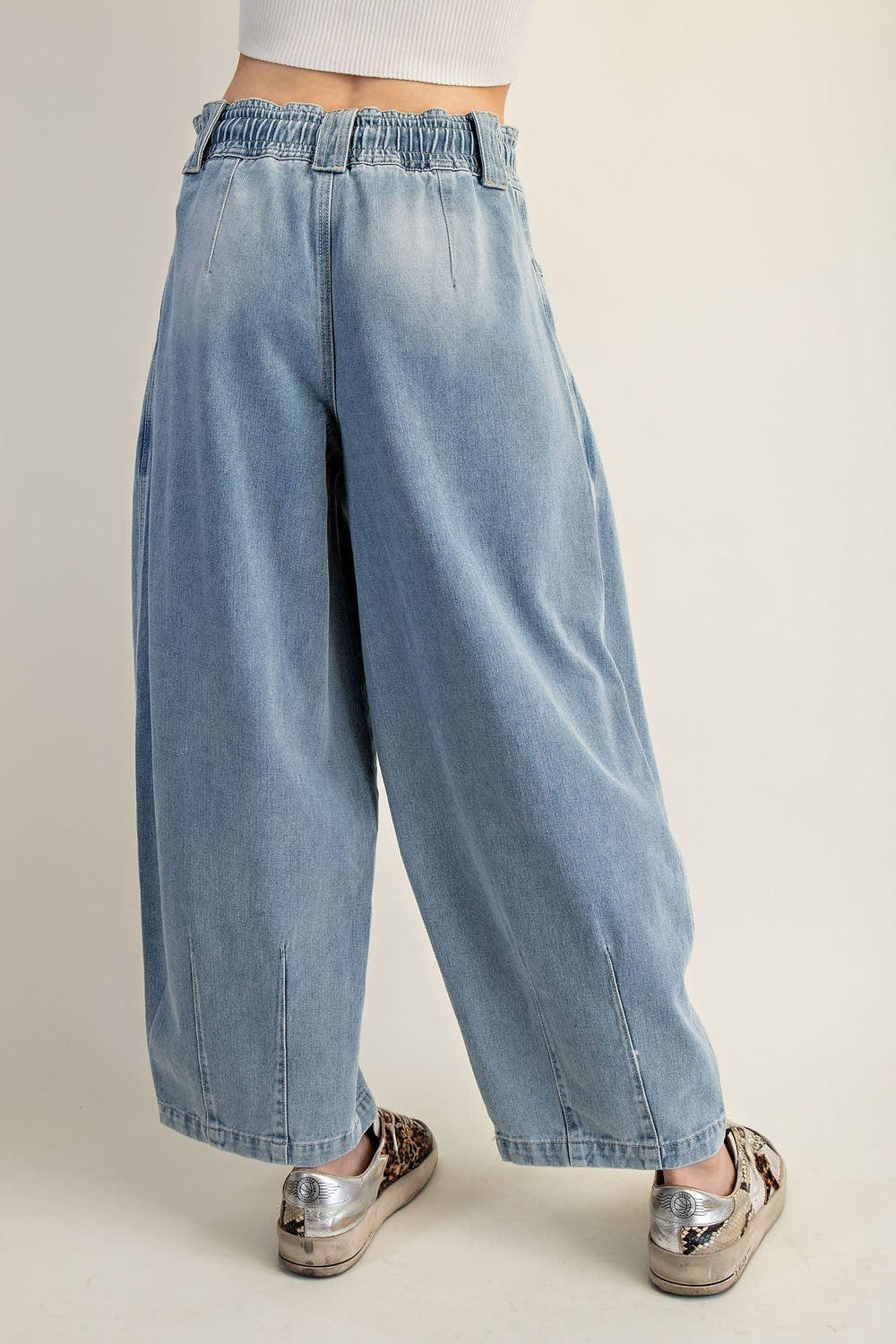 Mineral Washed Pleated Barrel Pant