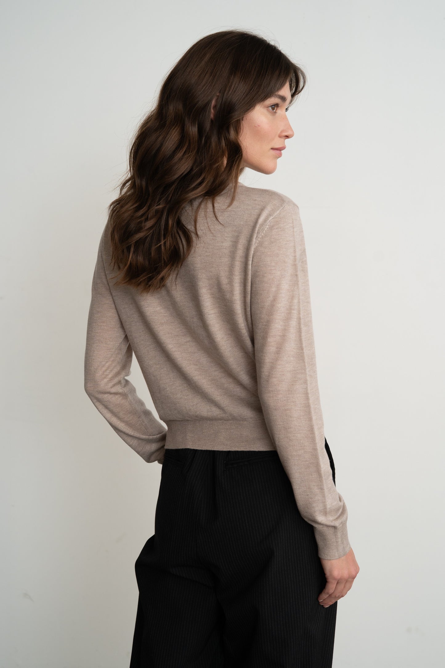 Soft Crew Neck Cardigan