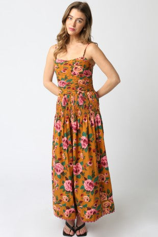 Mustard/Pink Foral Dress