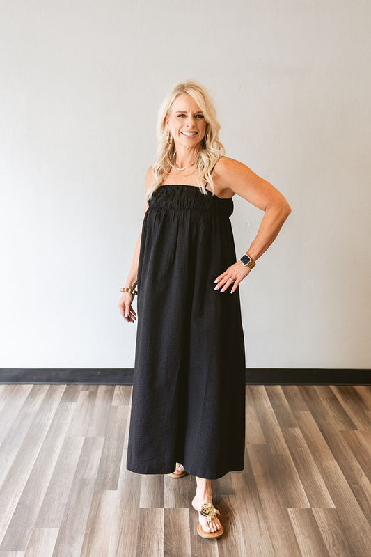 Black Summer Midi Dress