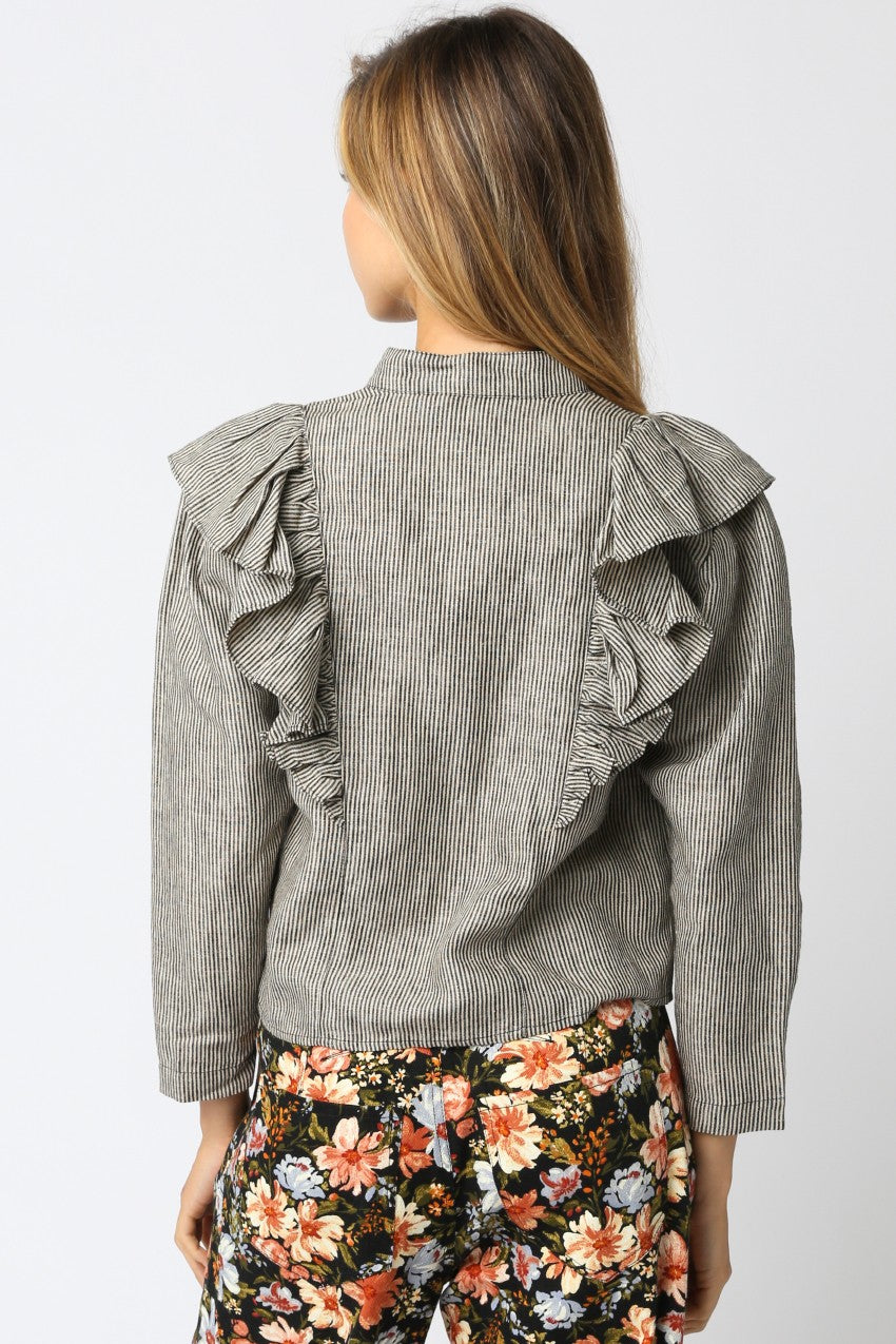 Tiana Striped Ruffled Top