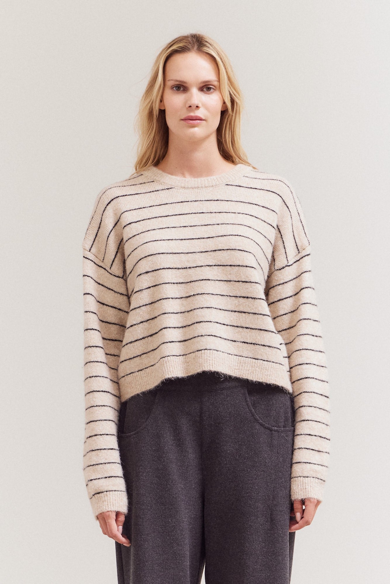 Striped Drop Shoulder Sweater