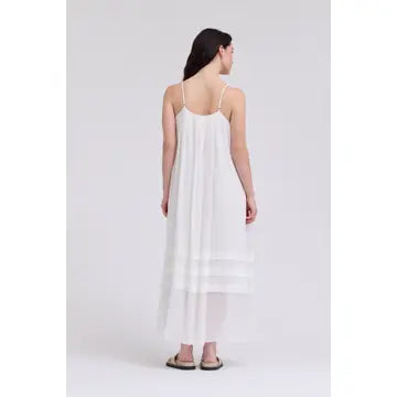 Pleated Cotton Maxi - White