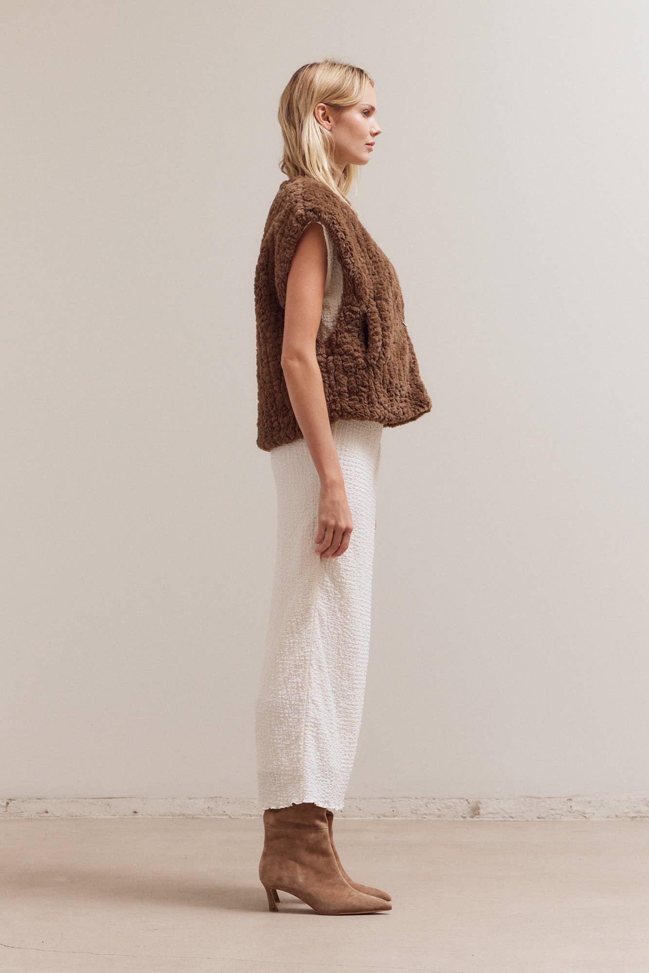 Brown Faux Fur Vest