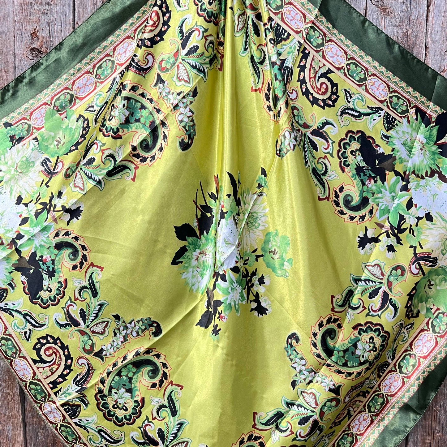 Green Floral Paisley Wild Rag/Scarf