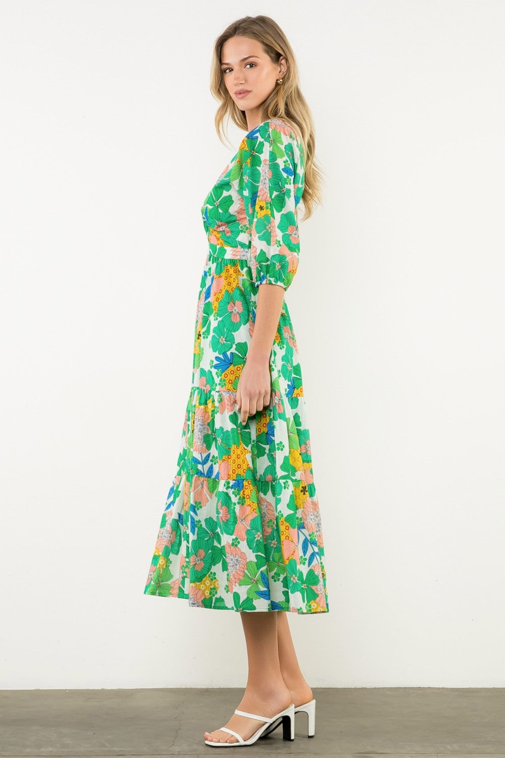 Twist Detail Floral Maxi Dress