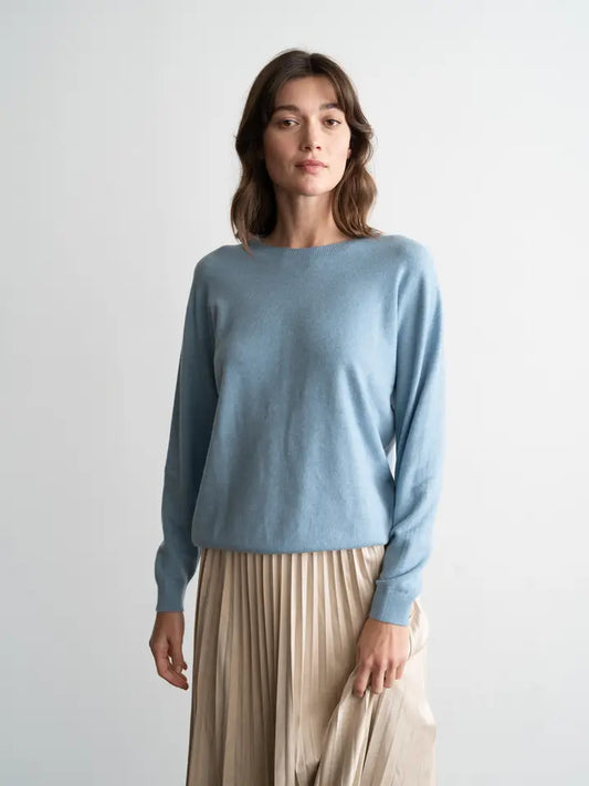 Sky Blue Crew Neck Sweater