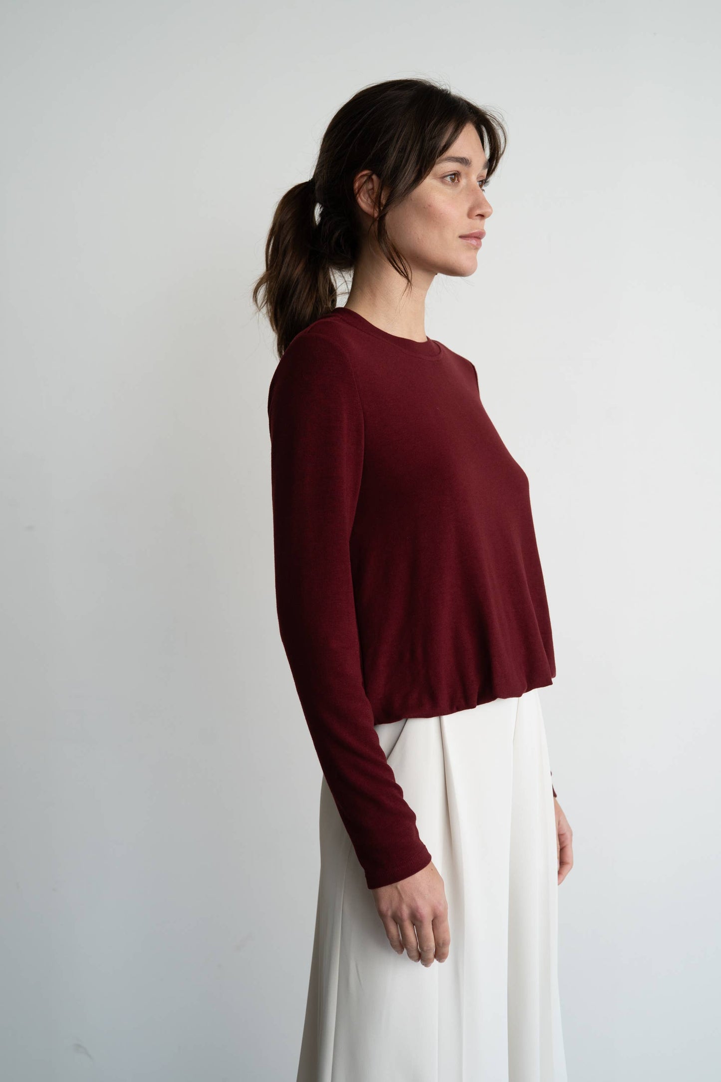 CLASSIC BUBBLE HEM BLOUSE