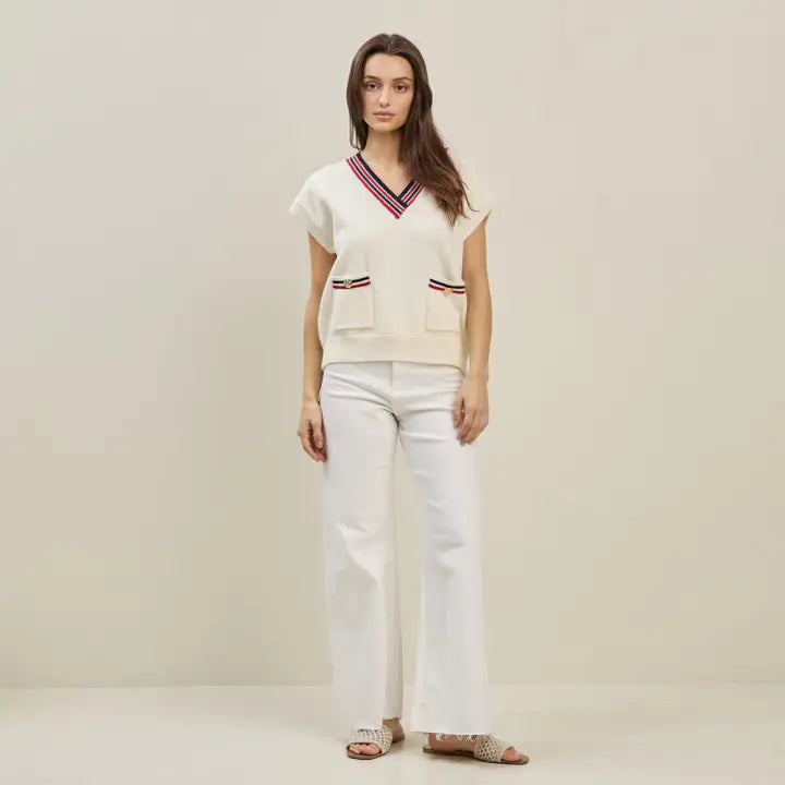 Preppy V-Neck Sweater Vest
