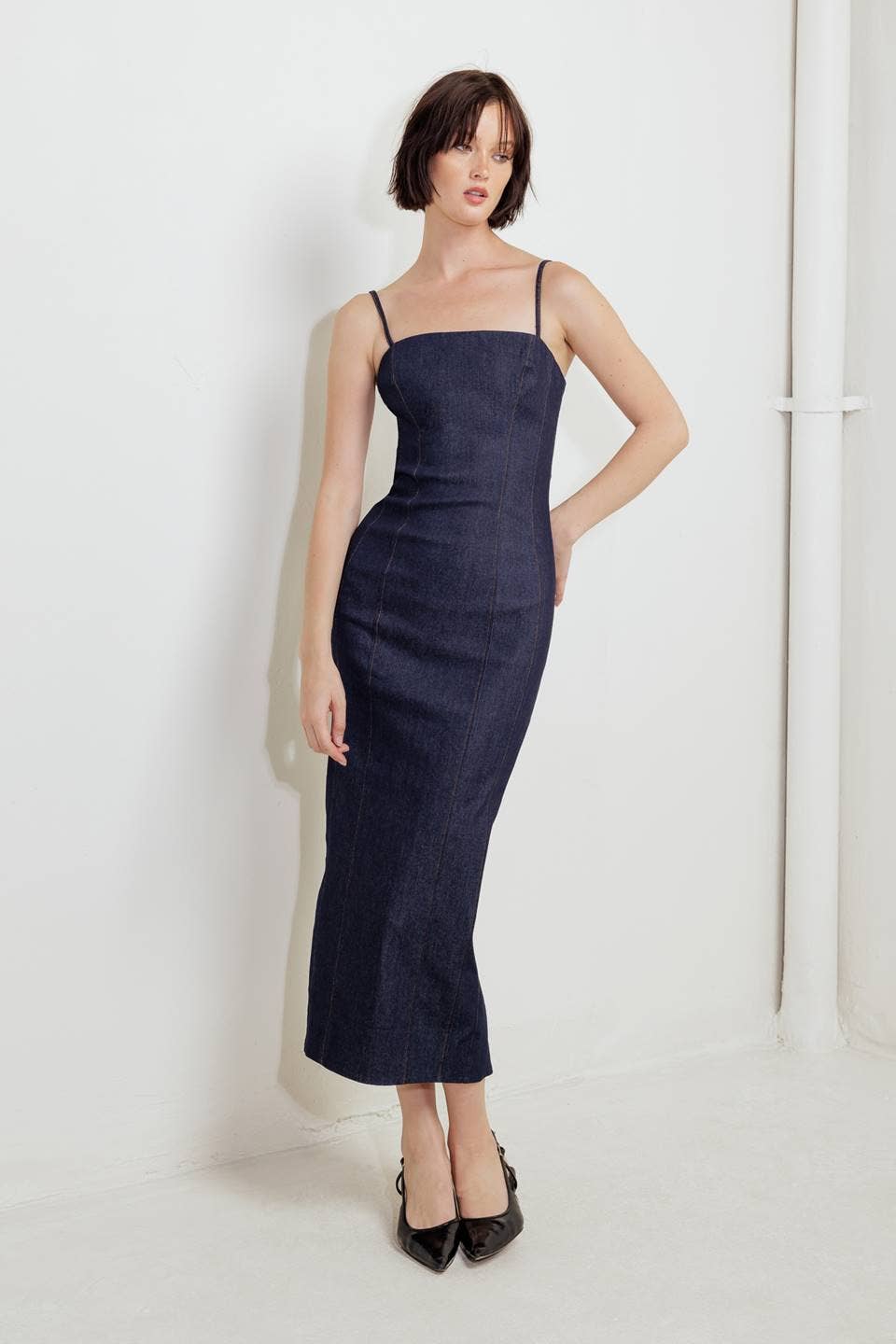 Dark Denim Midi Dress