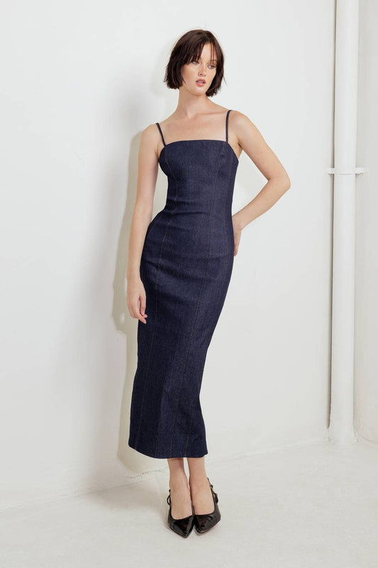 Dark Denim Midi Dress