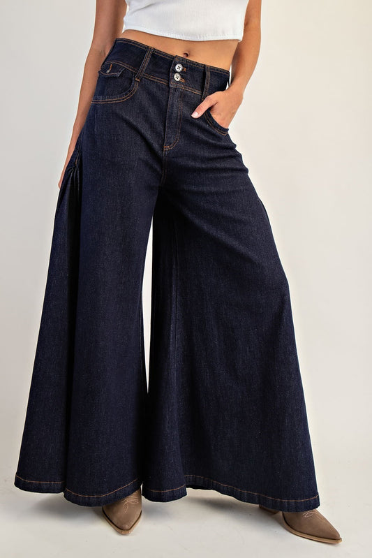 Denim Wide Leg Palazzo Jeans