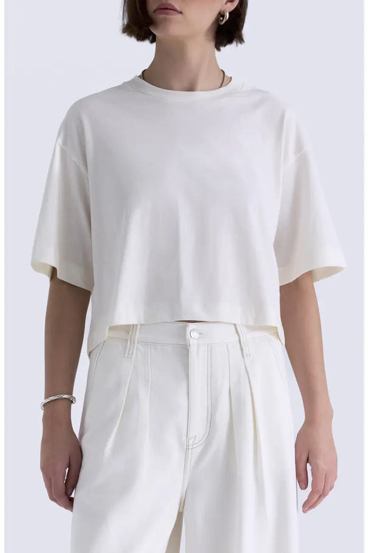Mae Cropped Tee - Soft White
