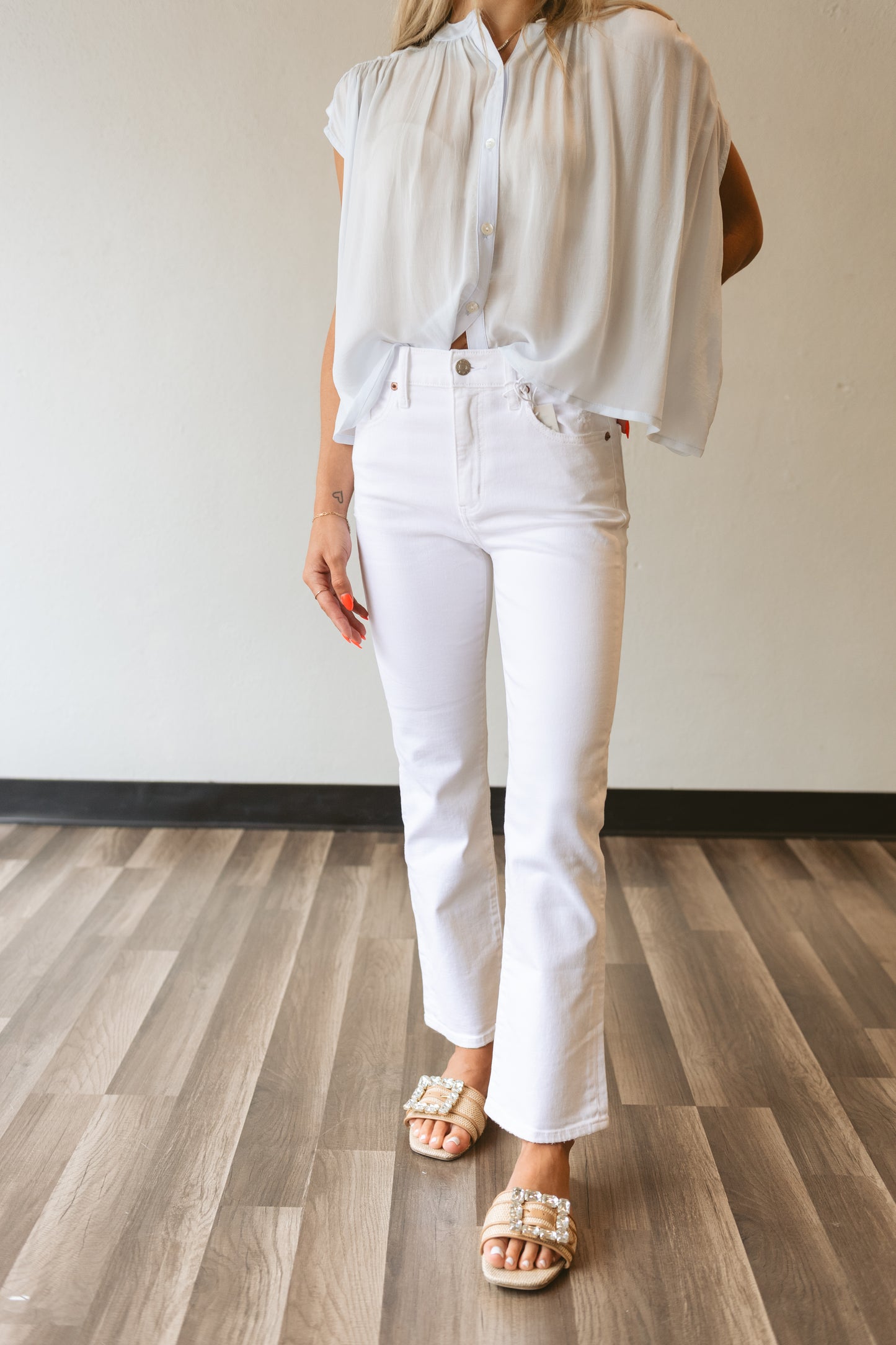 Shy Girl High Rise Crop Flare - Lamb Vintage