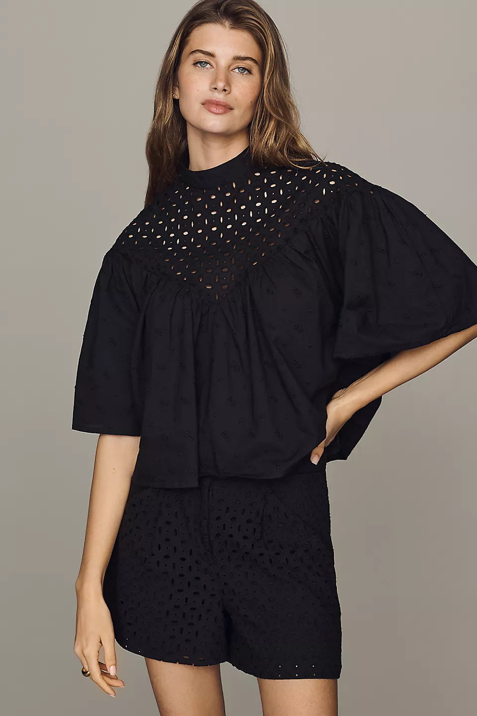 Willow Eyelet Top - Black