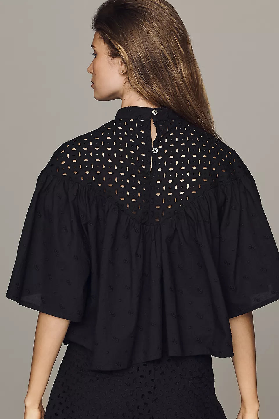 Willow Eyelet Top - Black