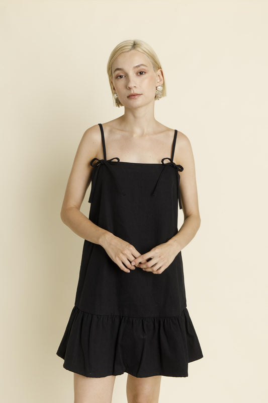 Black Bow Mini Dress