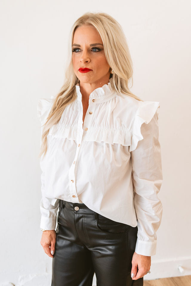 Button Down Ruffled Blouse