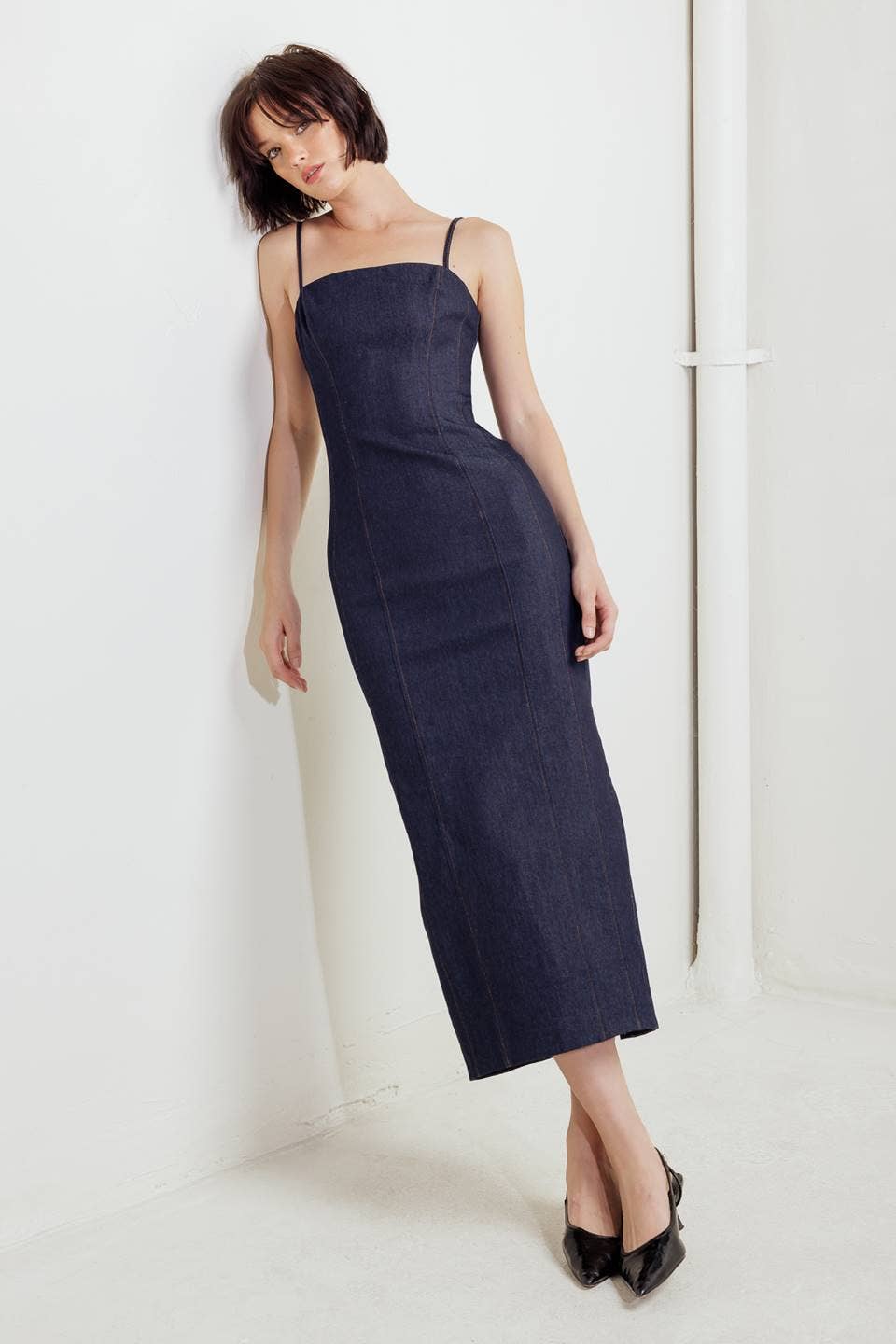 Dark Denim Midi Dress