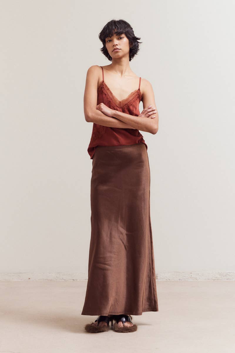 Mermaid Fit Satin Skirt