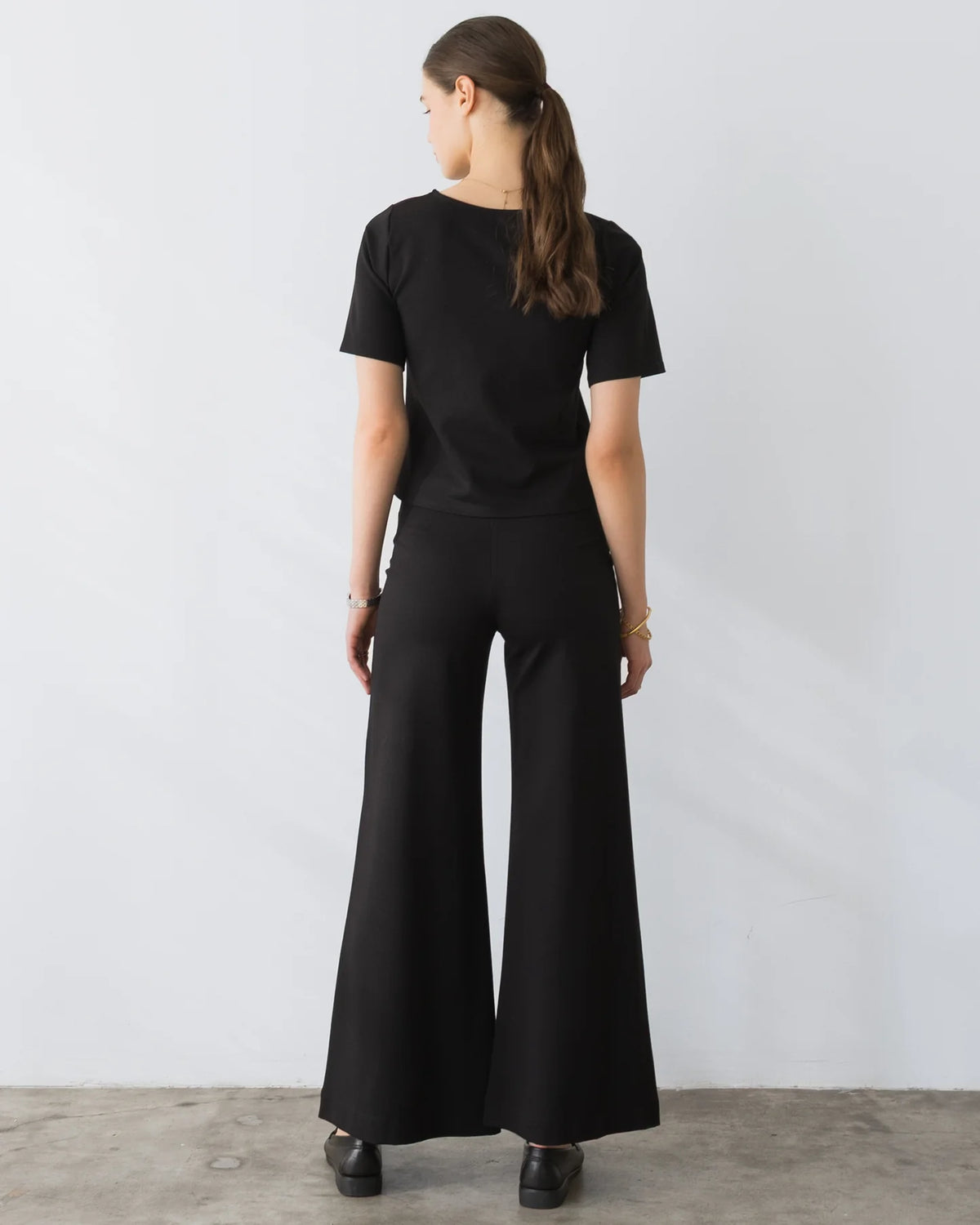 Ponte Knit Standard Wide Leg Pant
