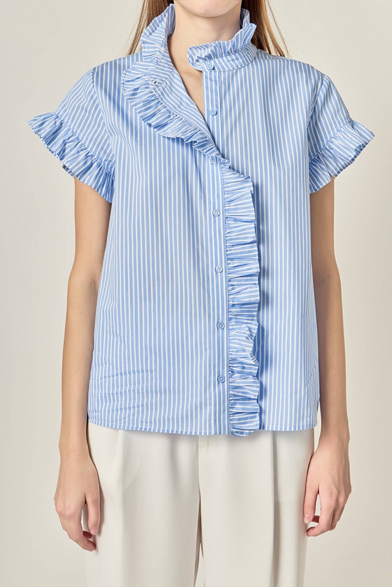 Striped Ruffle Shirt