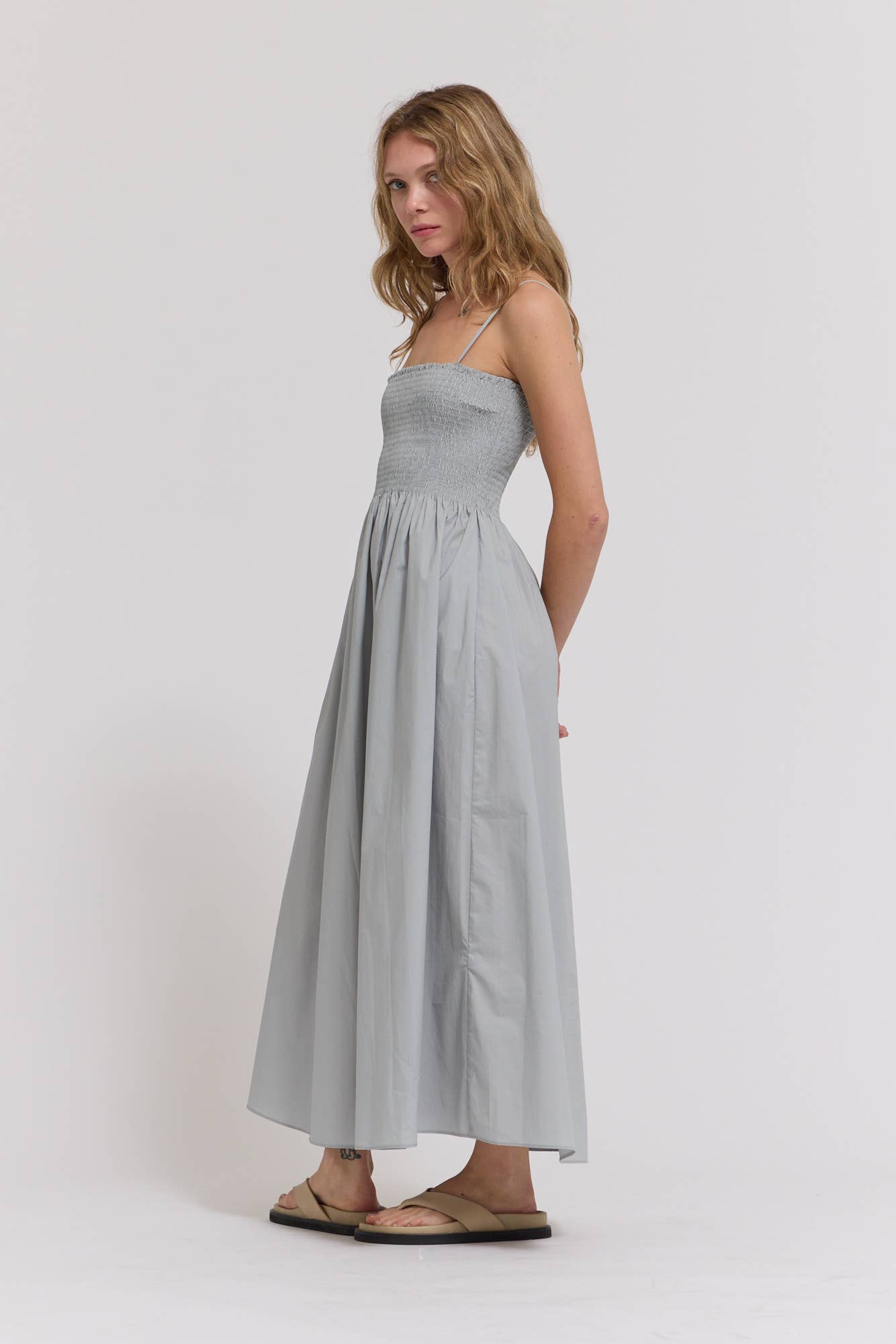  SMOCKED TOP MAXI DRESS