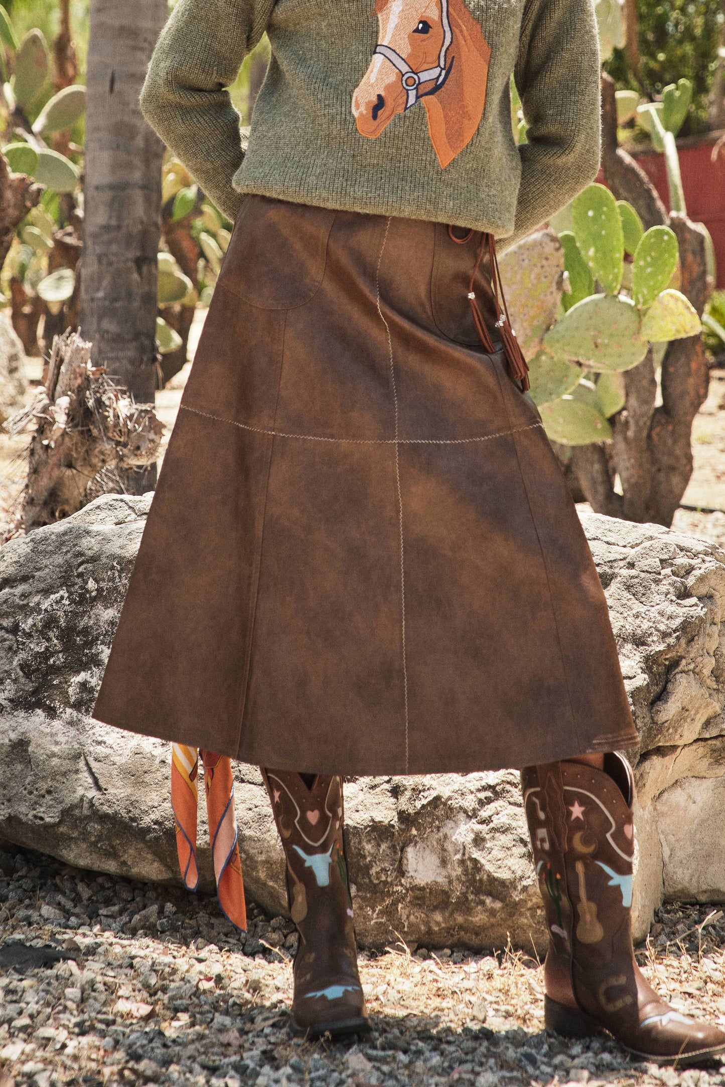 Leather Midi Skirt