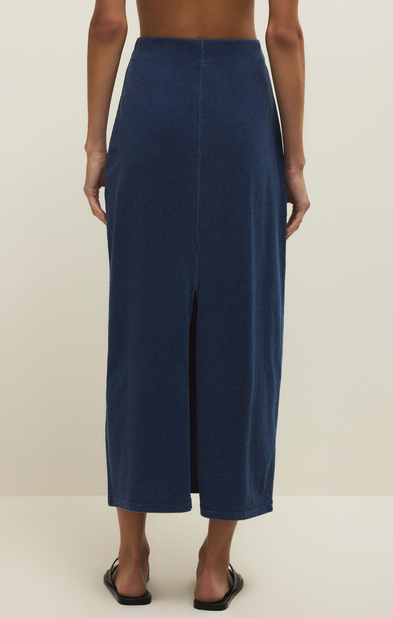Z Supply Gail Jersey Denim Midi Skirt