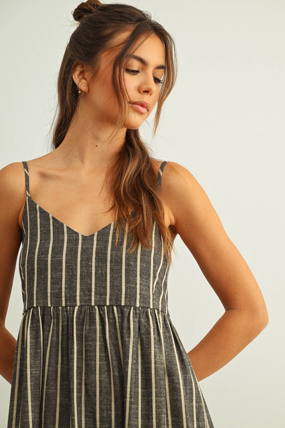 STRIPE PATTERN LONG DRESS