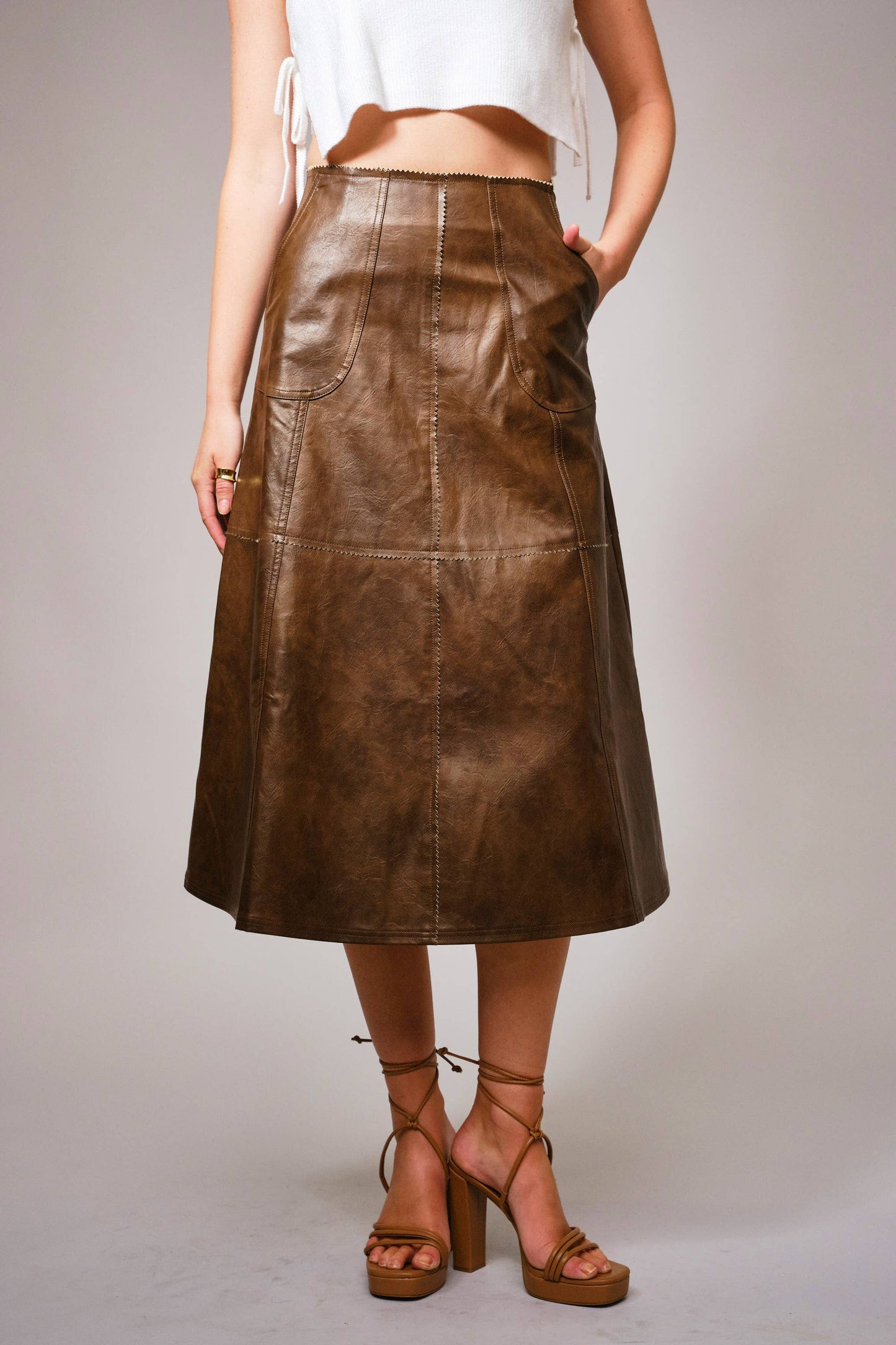 Leather Midi Skirt