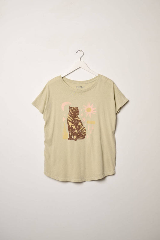 Starry Tiger Vintage Wash Graphic Tee
