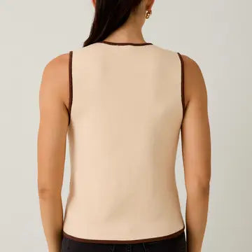 Beige/Brown Knit Vest