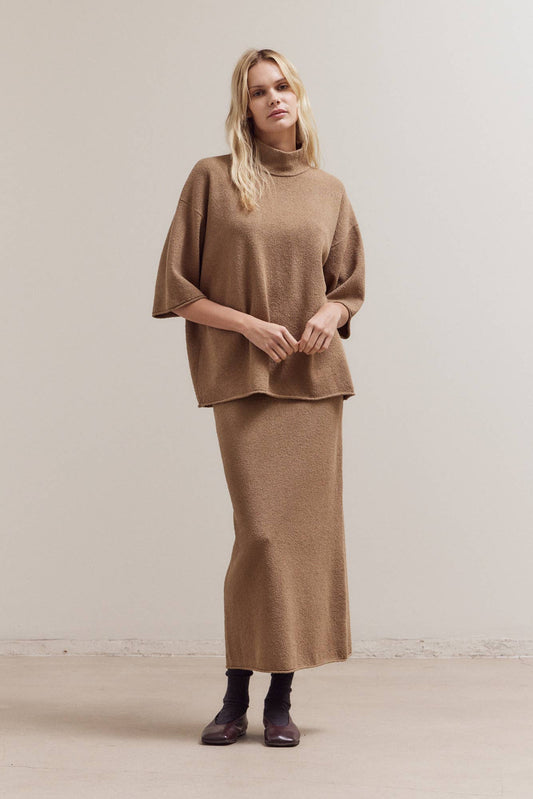  MOCK NECK LOOSE FIT SWEATER