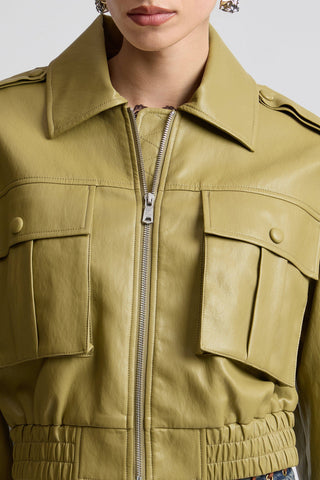 Oversized Strong Shoulder Faux Leather Bomber Jacket