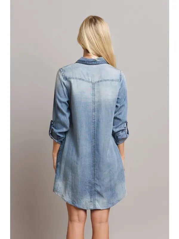 Denim Button Down Shirt Dress