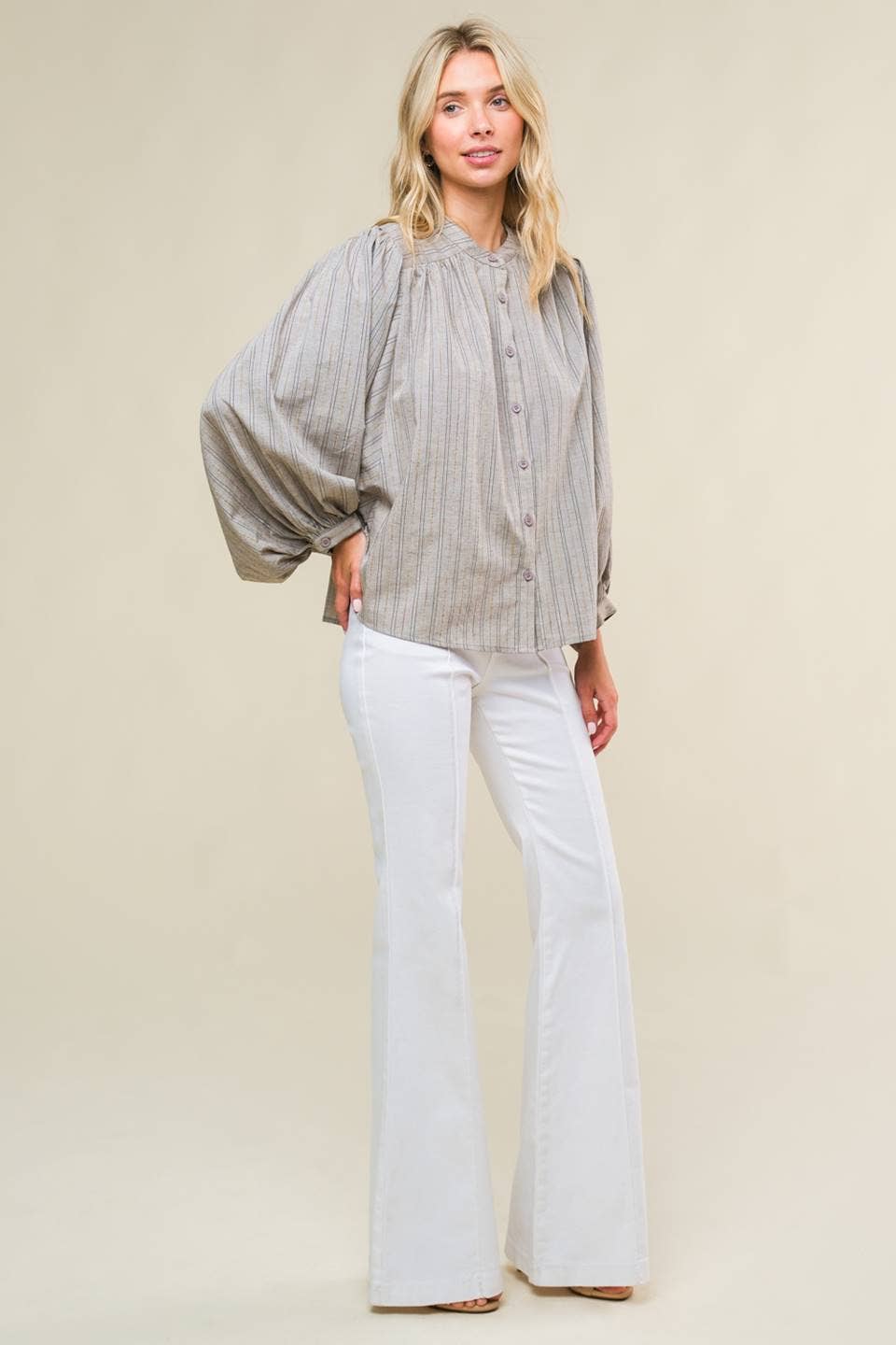 Ivory Striped Top