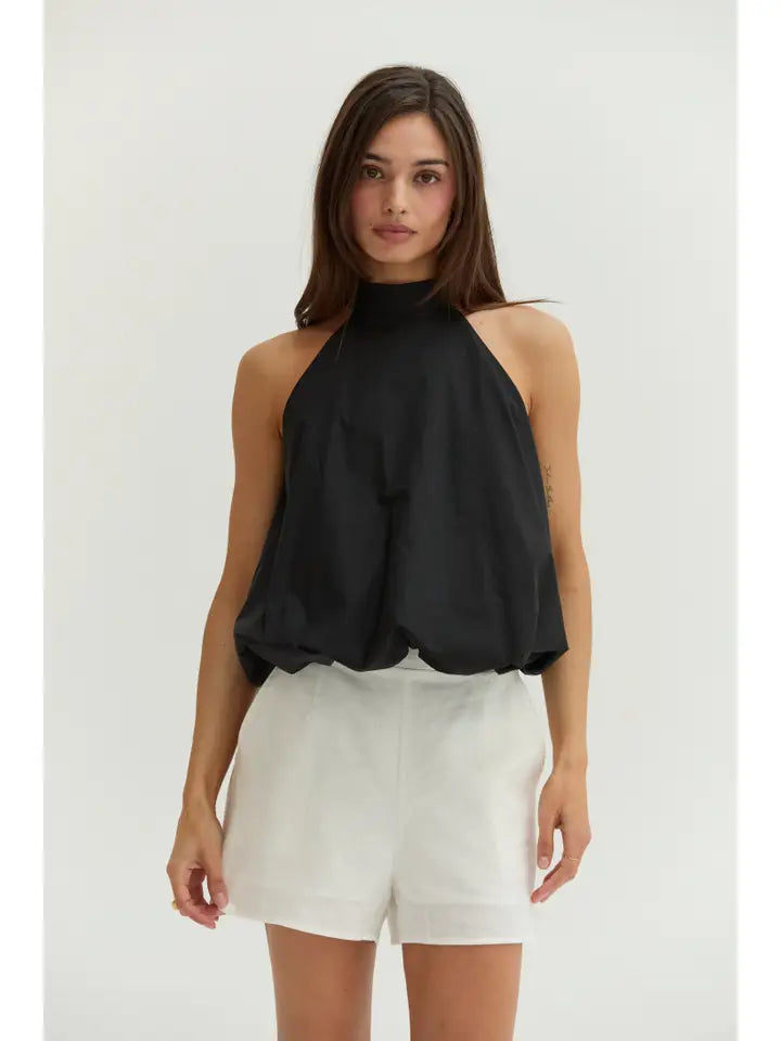 Rachel Bubble Hem Poplin Halter Top