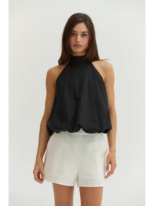 Rachel Bubble Hem Poplin Halter Top