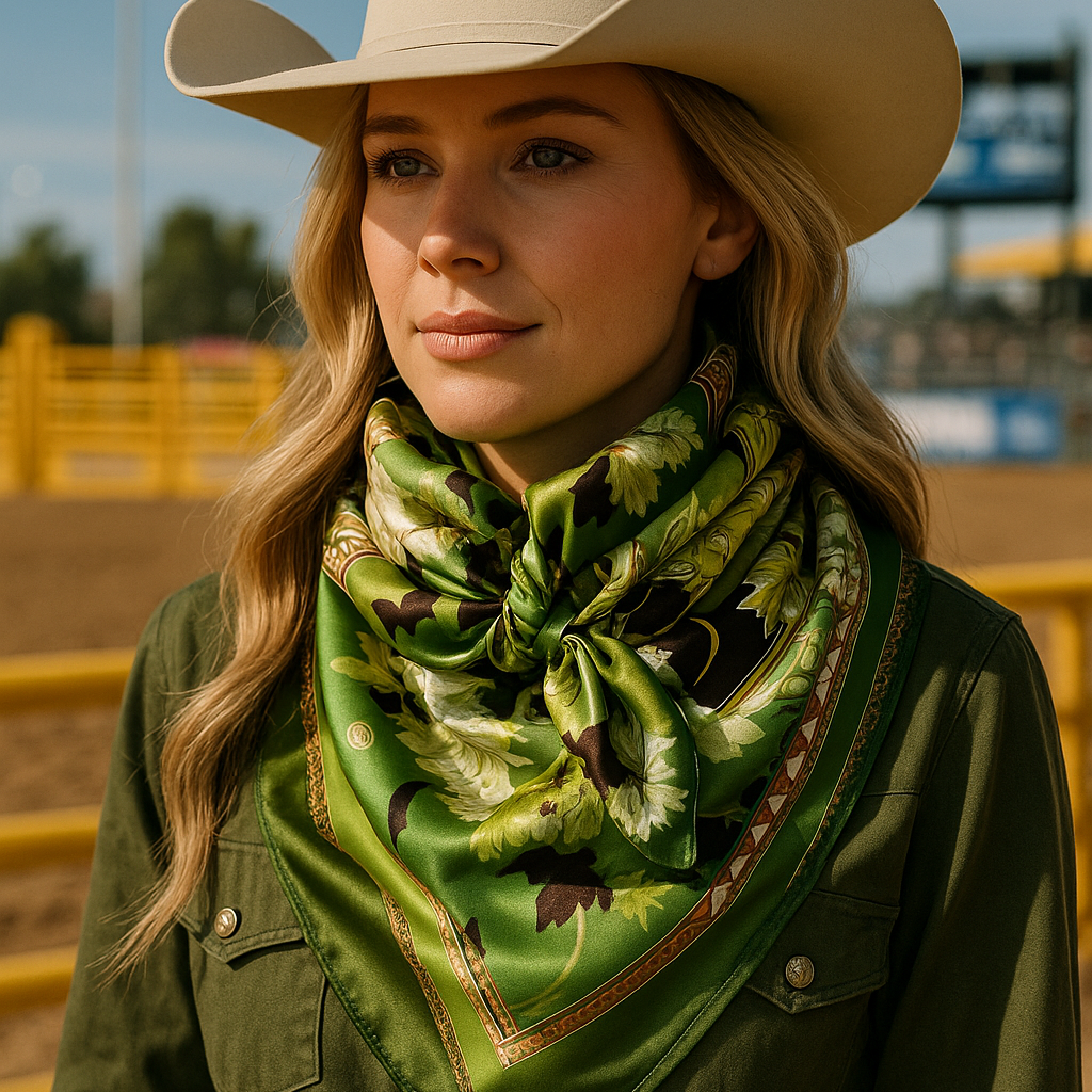 Green Floral Paisley Wild Rag/Scarf