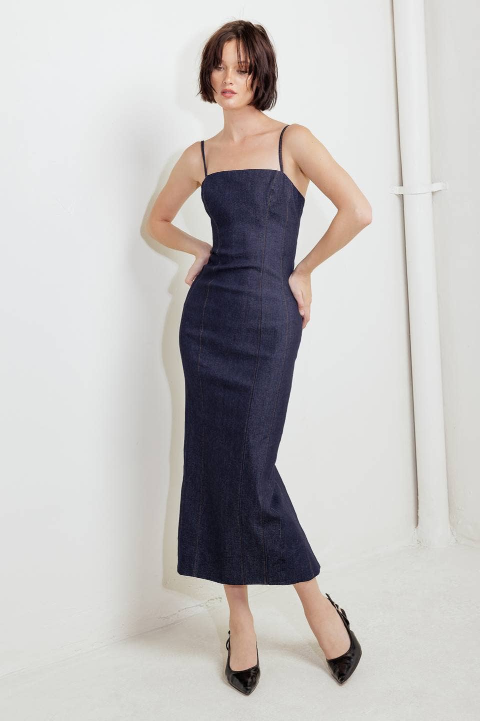 Dark Denim Midi Dress